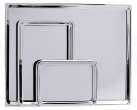 Auslagetablett, rechteckig, glatter Rand, Edelstahl, 21,5 x 15,5 x 1,8 cm Auslagetablett, rechteckig, glatter Rand, Edelstahl, 21,5 x 15,5 x 1,8 cm