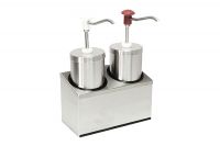 Dosierspender rund, 2-fach weiss/ rot, Inh. 2 x 2,25 ltr., 294 x 147 x 378 mm Dosierspender rund, 2-fach weiss/ rot, Inh. 2 x 2,25 ltr., 294 x 147 x 378 mm