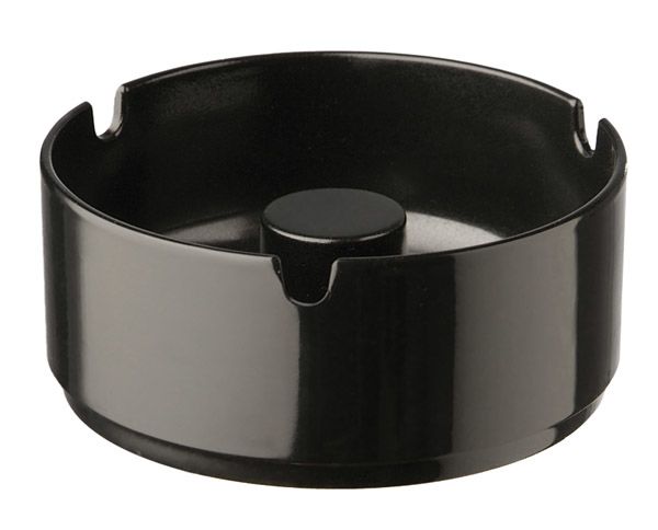 Aschenbecher D: 9,5 cm, H: 4,5 cm, Melamin, schwarz