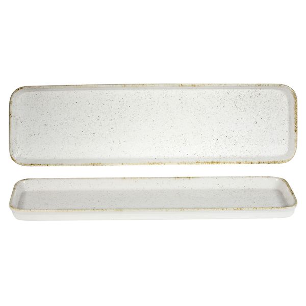 Churchill, Stonecast Hints : Barley White - Porzellanplatte flach rechteckig, 53 x 15 x 2,5 cm