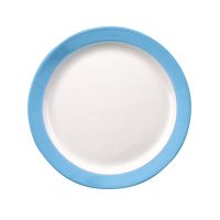 Eschenbach, Color - Dessert-, Vorspeisen-Teller, flach Fahne, weiss/ hellblau, 24 cm Eschenbach, Color - Dessert-, Vorspeisen-Teller, flach Fahne, weiss/ hellblau, 24 cm
