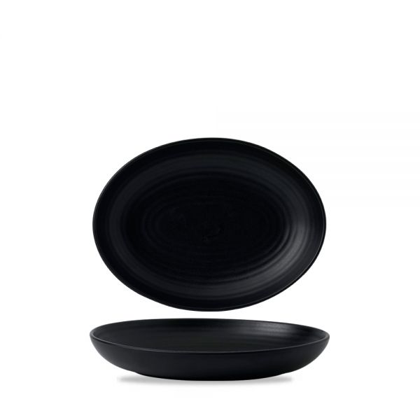 Dudson, Evo : Jet - Schale tief oval, 26,7 x 19,7 cm/ 1,1 ltr.