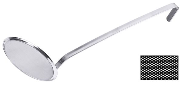 Netz-Schaumlöffel, fein, Edelstahl, D: 16 cm, Stiellänge: 40 cm