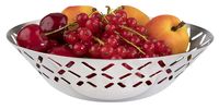 Brot- u. Obstkorb STRIPES D: 17 cm, H: 5 cm, 18/8 Edelstahl, innen matt poliert Brot- u. Obstkorb STRIPES D: 17 cm, H: 5 cm, 18/8 Edelstahl, innen matt poliert