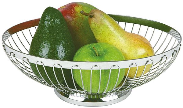 Brot- u. Obstkorb, oval 28 x 21 cm, H: 9,5 cm, 18/8 Edelstahl