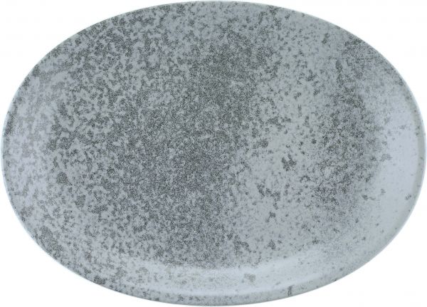 Bauscher, Sandstone : Dekor 425774 Gray - Platte oval coup 37,2 x 26,5 cm