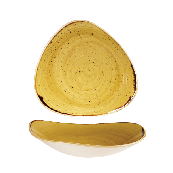 Churchill, Stonecast : Mustard Seed Yellow - Schale dreieckig, 23,5 cm/ 0,6 ltr.
