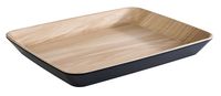 Schale FRIDA, Melamin, 32 x 25 cm, H: 3,5 cm, I: 1,2 ltr., innen: Holzoptik, außen: schwarz Schale FRIDA, Melamin, 32 x 25 cm, H: 3,5 cm, I: 1,2 ltr., innen: Holzoptik, außen: schwarz