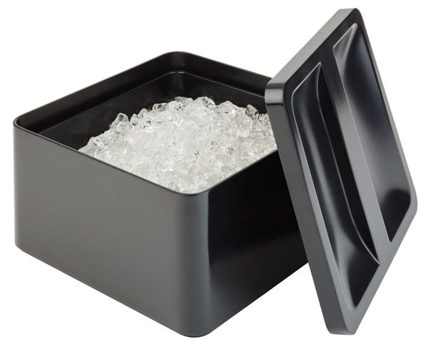 Eisbox 27 x 27 cm, H: 15 cm, Box + Deckel aus SAN, mit herausnehmbarem Tropfeinsatz