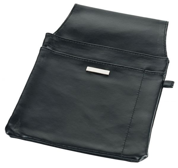 Kellnergürteltasche, schwarzes Polyurethan, 21,5 x 15 cm