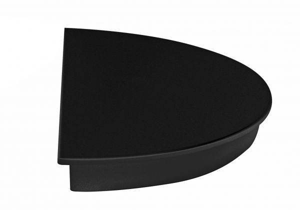 Tortenplatte Halbkreis, Melamin, schwarz, D: 160 mm, H: 30 mm