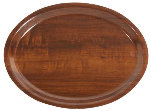 Serviertablett, oval, nussbaum, Pressholz, 29 x 21 x 1,9 cm