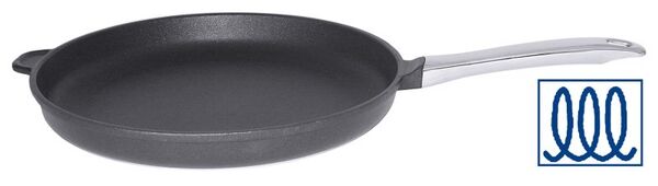 Bratpfanne flach, induktionsgeeignet, Antihaft, D: 28 cm, H: 3 cm