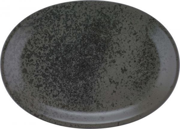 Bauscher, Sandstone : Dekor 425775 Black - Platte oval coup 37,2 x 26,5 cm