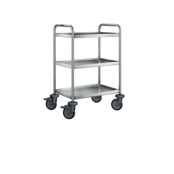 Servierwagen SW 6 X 4-3, 3 Borde 60 x 40 cm, max. 80 kg/ Bord, Trgf.: 120 kg, LxBxH: 70 x 50 x 95 cm