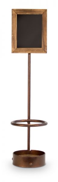 Weinflaschen-Presenter, Drahtgestell, Holz, 11 x 11 x 45 cm