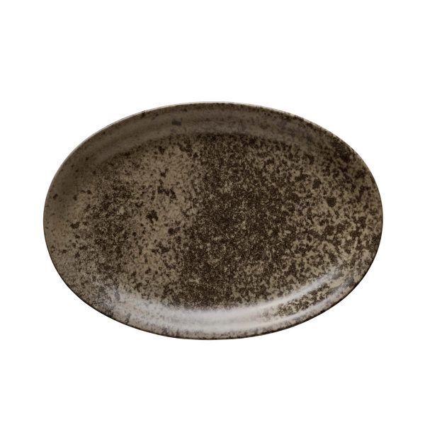 Bauscher, Sandstone : Dekor 425944 Dark Brown - Platte oval coup 32,3 x 22,8 cm