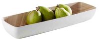 GN 2/4 Schale FRIDA 53 x 16,2 cm, H: 7,5 cm, 3,65 ltr., Melamin, außen: weiss, innen: Holzoptik GN 2/4 Schale FRIDA 53 x 16,2 cm, H: 7,5 cm, 3,65 ltr., Melamin, außen: weiss, innen: Holzoptik