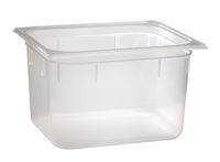 GN 1/4 Behälter 26,5 x 16,2 cm, Tiefe: 150 mm, Polypropylen, I: 3,7 ltr., milchig GN 1/4 Behälter 26,5 x 16,2 cm, Tiefe: 150 mm, Polypropylen, I: 3,7 ltr., milchig