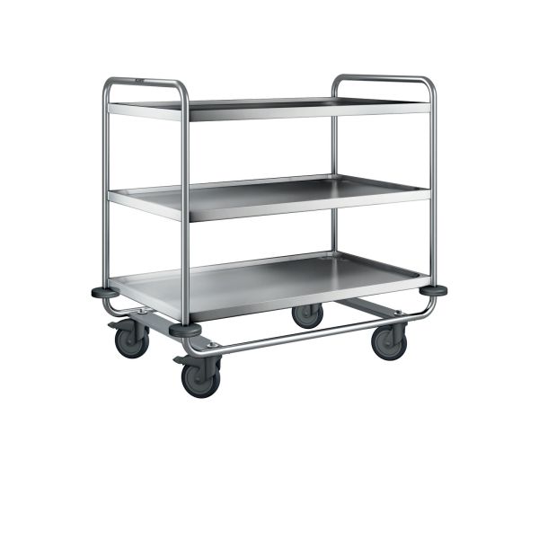 Servierwagen SW 10 X 6-3, 3 Borde 100 x 60 cm, max. 80 kg/ Bord, Trgf.: 200 kg, LxBxH: 110 x 70 x 101 cm