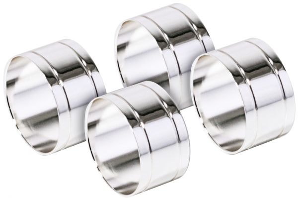 Serviettenringe, rund, versilbertes Messing, D: 4 cm, B: 2,5 cm