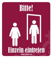 Aufkleber 5er-Set, PP-Folie, Text: Einzel Eintreten, Format: 13,2 x 12 cm Aufkleber 5er-Set, PP-Folie, Text: Einzel Eintreten, Format: 13,2 x 12 cm