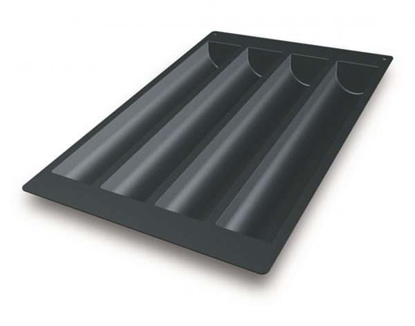 Silikon - Backform 400 x 600 mm, Creme- Form, 4 x 2137 ml, 495 x 80 mm, H: 63 mm