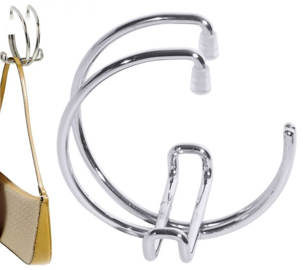 Taschenhalter, beweglicher Haken, Edelstahl, B: 5 cm, H: 12 cm