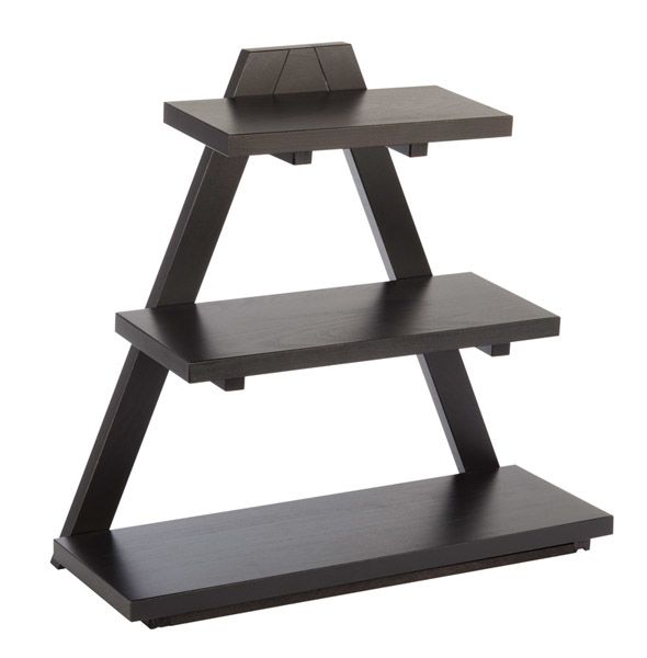 Buffetgestell TRIANGLE, 53 x 21 cm, H: 50 cm, Buche, massiv, Farbton Wenge 1. Ebene: 53 x 19 cm