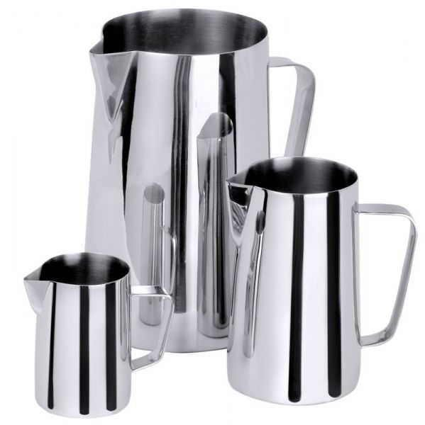 Milch-/Wasserkanne, mit Griff, Edelstahl, I: 2 ltr., H: 18,5 cm