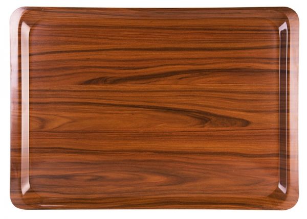 Serviertablett, nussbaumfarben, Pressholz, 61 x 43 x 1,7