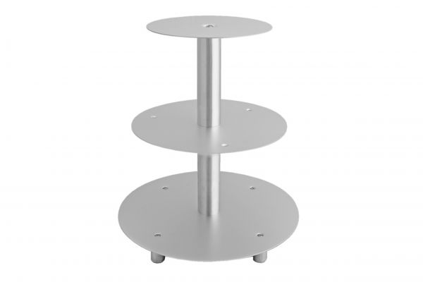 Etagen- Tortenständer, Alu, 3 Etagen: 20 / 26/ 32 cm, H: 38 cm
