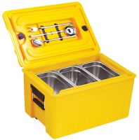 Thermobox GN 1/1, Toplader, beideseitige Tragegriffe, gelbes PP, 62 x 42 x 40,5 cm Thermobox GN 1/1, Toplader, beideseitige Tragegriffe, gelbes PP, 62 x 42 x 40,5 cm