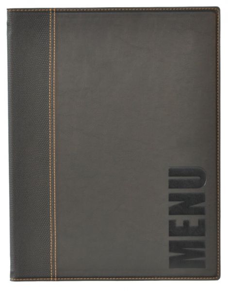Speisekartenmappe A4, Kunstleder, schwarz, H: 34 cm, B: 24 cm