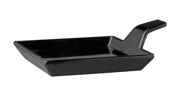 FingerfoodTeller FLYING BUFFET 9,5 x 9,5 cm, H: 1,5 / 3,5 cm, Melamin, schwarz