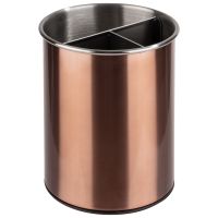 Besteckbehälter drehbar, Edelstahl, Polypropylen, D: 13 cm, H: 16,5 cm, innen: mattiert, aussen: kupferfarben Besteckbehälter drehbar, Edelstahl, Polypropylen, D: 13 cm, H: 16,5 cm, innen: mattiert, aussen: kupferfarben