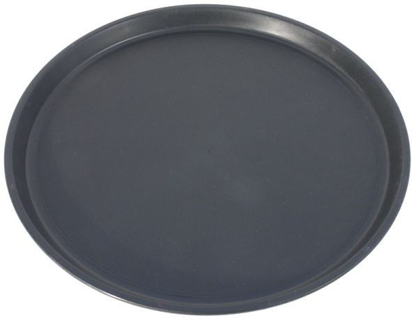 Tablett, rund, rutschfest, schwarzer Kunststoff, D: 35 cm, H: 2,2 cm