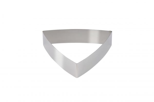 Dessert-, Tortenring Dreieck gewölbt, Edelstahl, 180 mm, H: 5 cm