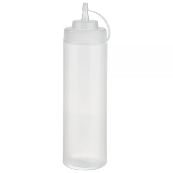 Quetschflasche, 6er Set, mit Schraubdeckel, D: 7 cm, H: 26,5 cm, 760 ml, Polyethylen, Fb. transparent