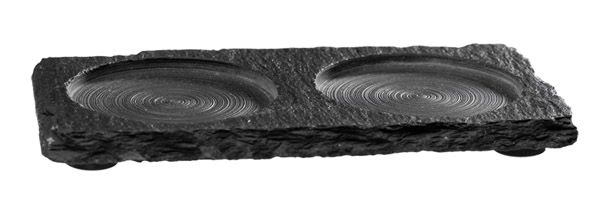 Naturschieferplatte 15 x 8 cm, Materialstärke 6 - 9 mm, möbelschonende Füsschen