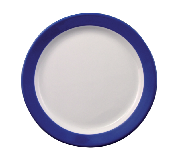Eschenbach, Color - Frühstücks-Teller, flach Fahne, weiss/ blau, 19 cm