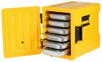 Thermobox GN 1/1, Frontlader groß, mit Schwingdeckel, gelbes PP, 49,5 x 63,5 x 63 cm Thermobox GN 1/1, Frontlader groß, mit Schwingdeckel, gelbes PP, 49,5 x 63,5 x 63 cm