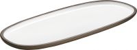 Playground, Steinzeug - RENEW : Platte oval, weiss, 35 x 15 cm Playground, Steinzeug - RENEW : Platte oval, weiss, 35 x 15 cm