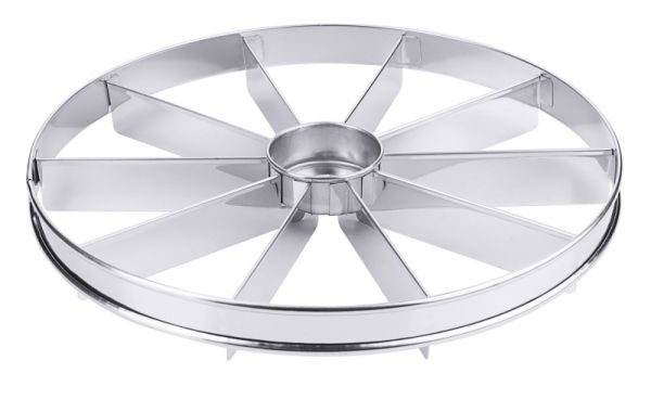 Tortenteiler, 10 Teile, Edelstahl, D: 32 cm, H: 3,5 cm