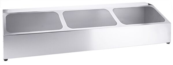 Kasten für GN-Behälter, EdSt., 98 x 25 x 21 cm, für max. 3 GN 1/3 Behälter
