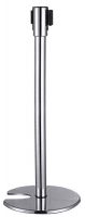 Gurtabsperrpfosten, Band schwarz, Edelstahl, D: 35 cm, H: 95 cm Gurtabsperrpfosten, Band schwarz, Edelstahl, D: 35 cm, H: 95 cm