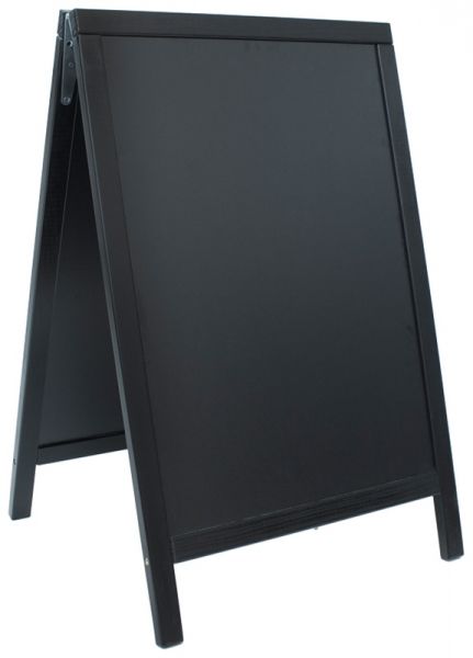 Kundenstopper mit Kreidetafel, Holz, PVC, schwarz, 47 x 67 cm, B: 55 cm, H: 85 cm