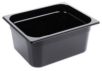 GN-Behälter 1/2, Polycarbonat schwarz, 26,5 x 32,5 cm, Tiefe: 150 mm, I: 9,16 ltr. GN-Behälter 1/2, Polycarbonat schwarz, 26,5 x 32,5 cm, Tiefe: 150 mm, I: 9,16 ltr.