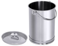 Eimer mit Deckel, zylindrisch, I: 5 ltr., D: 17,5 cm, H: 22 cm, Edelstahl Eimer mit Deckel, zylindrisch, I: 5 ltr., D: 17,5 cm, H: 22 cm, Edelstahl