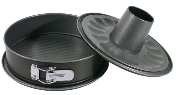 Springform, Flach- und Rohrboden, PFTE beschichtet, D: 26,5 cm, H: 6,5 cm